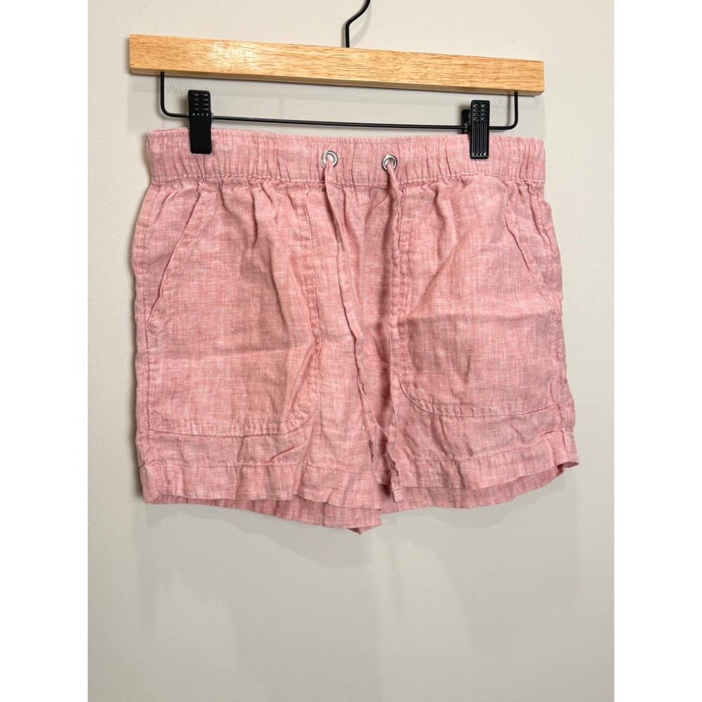 C&C California 100% Linen‎ Shorts Coastal Light Drawstring Pink Summer Casual S